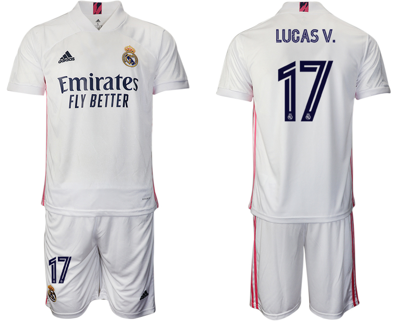 Men 2020-2021 club Real Madrid home #17 white Soccer Jerseys->real madrid jersey->Soccer Club Jersey